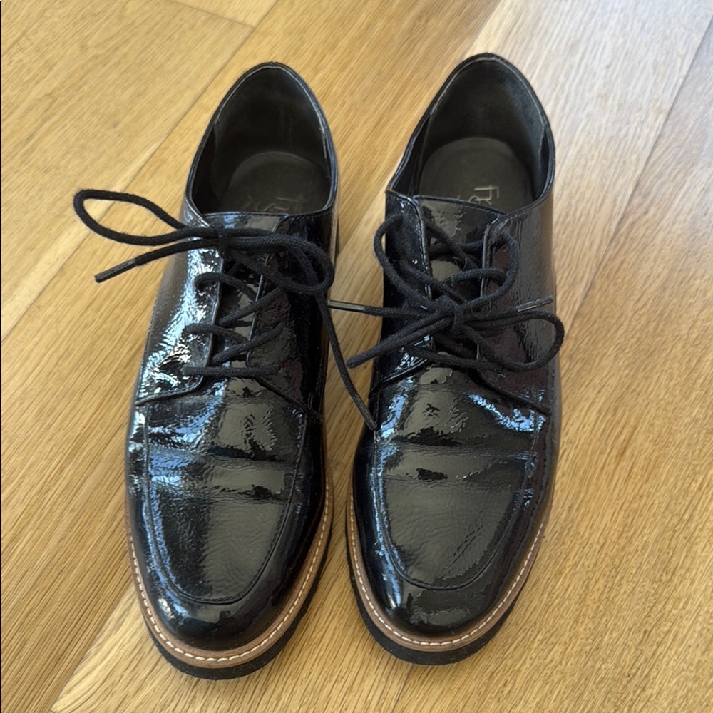 Franco Sarto Black Patent Leather Men's Derbys